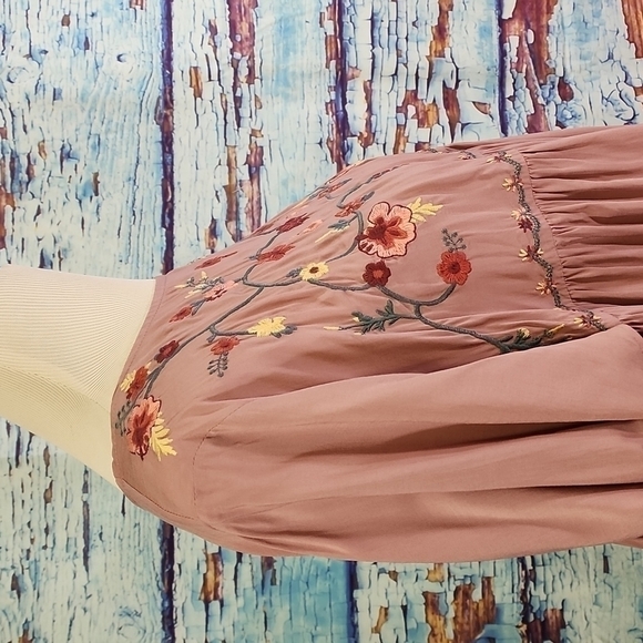 𝅺jodifl embroidered baby doll shirt size M - Picture 2 of 9